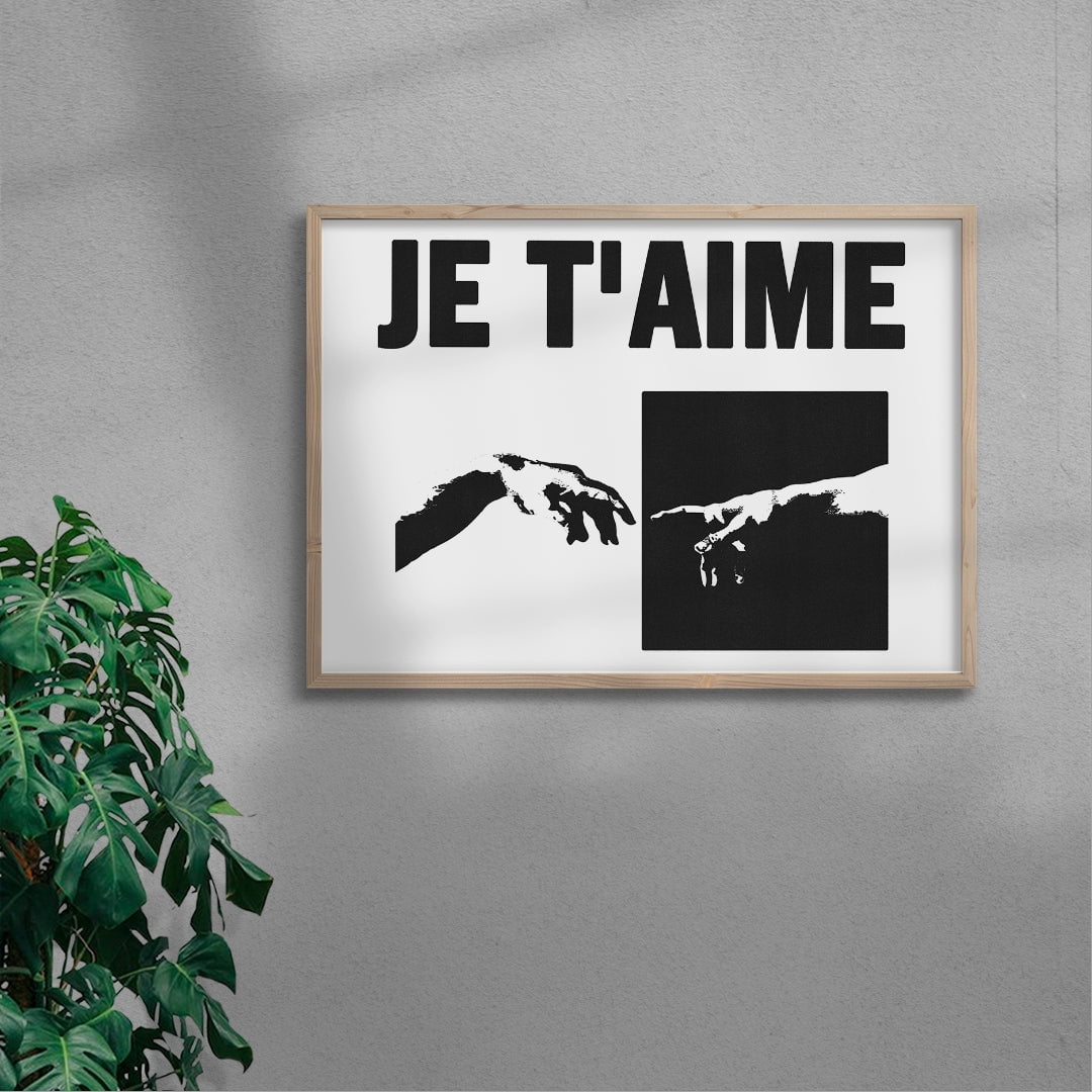 Je t’aime contemporary wall art print by Utsav Verma - sold by DROOL