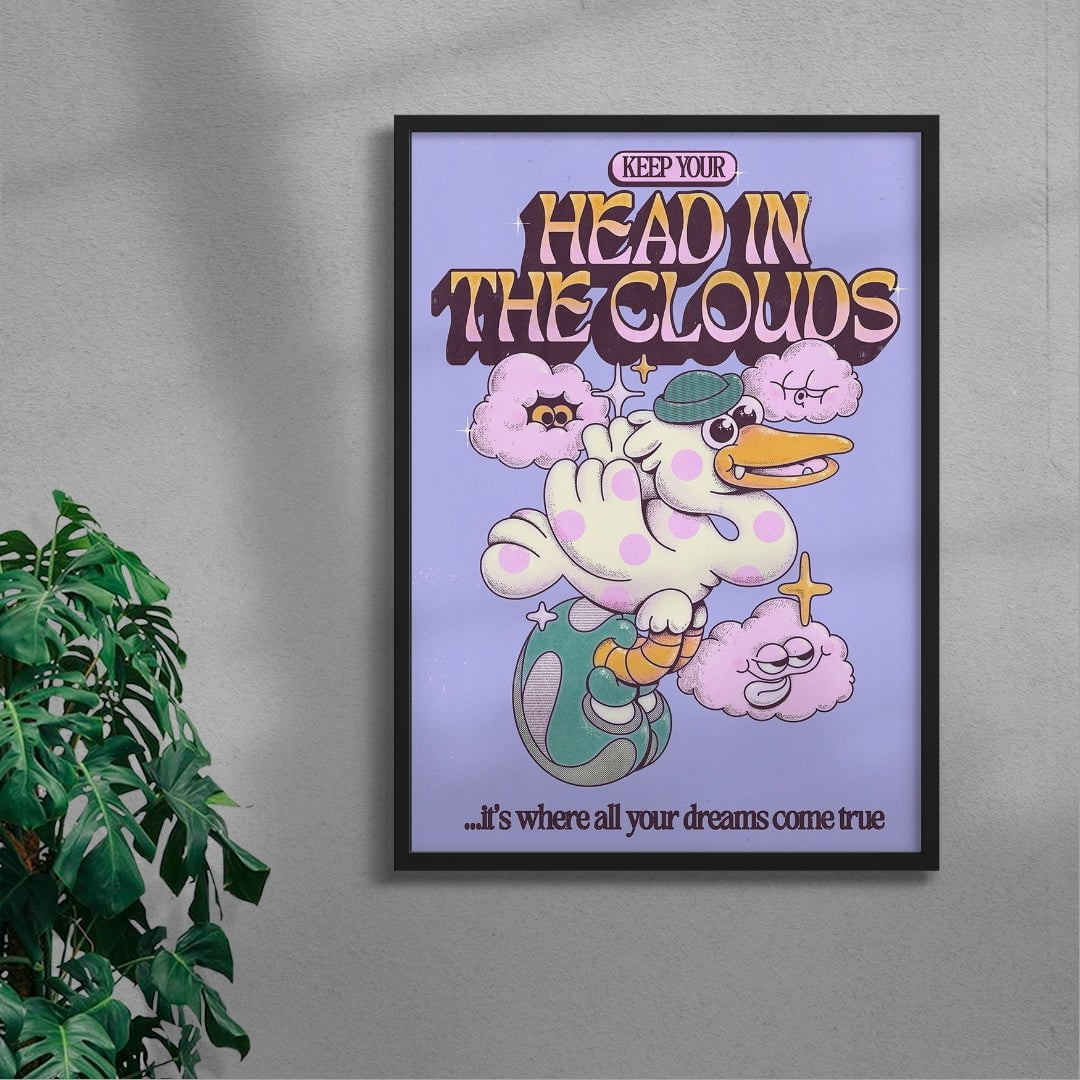 Head In The Clouds contemporary wall art print by My Sunbeam - sold by DROOL