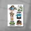 Showa Marks 2 contemporary wall art print by Othman Zougam - sold by DROOL