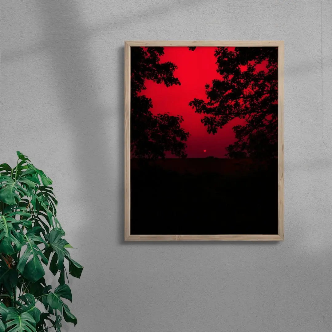 Red Sunset contemporary wall art print by Andrew Tesdahl - sold by DROOL