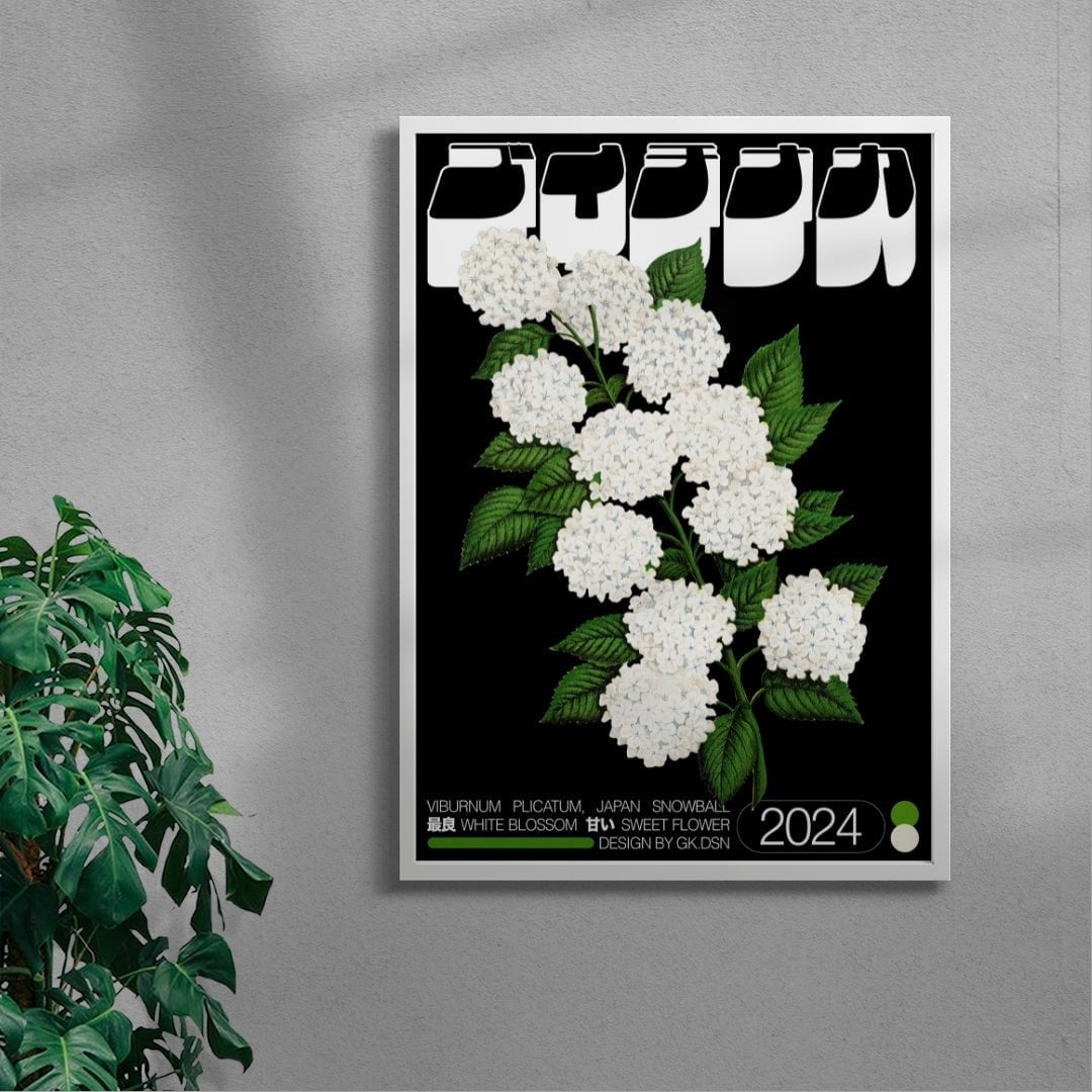 Viburnum Plicatum contemporary wall art print by George Kempster - sold by DROOL