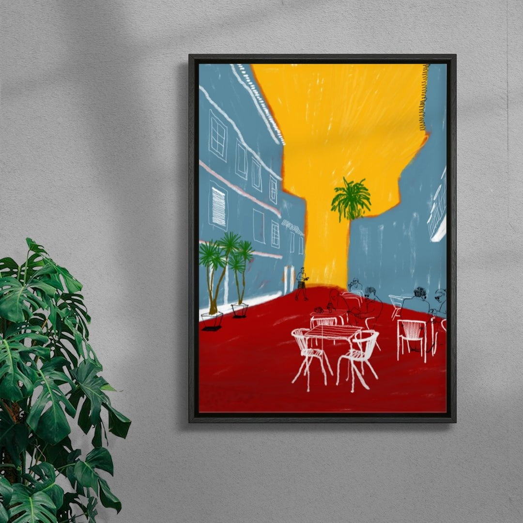 Cafe Terrace contemporary wall art print by mareykrap - sold by DROOL