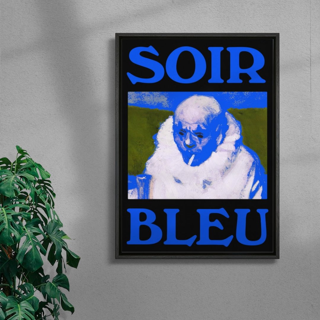 Blue Evening contemporary wall art print by Utsav Verma - sold by DROOL