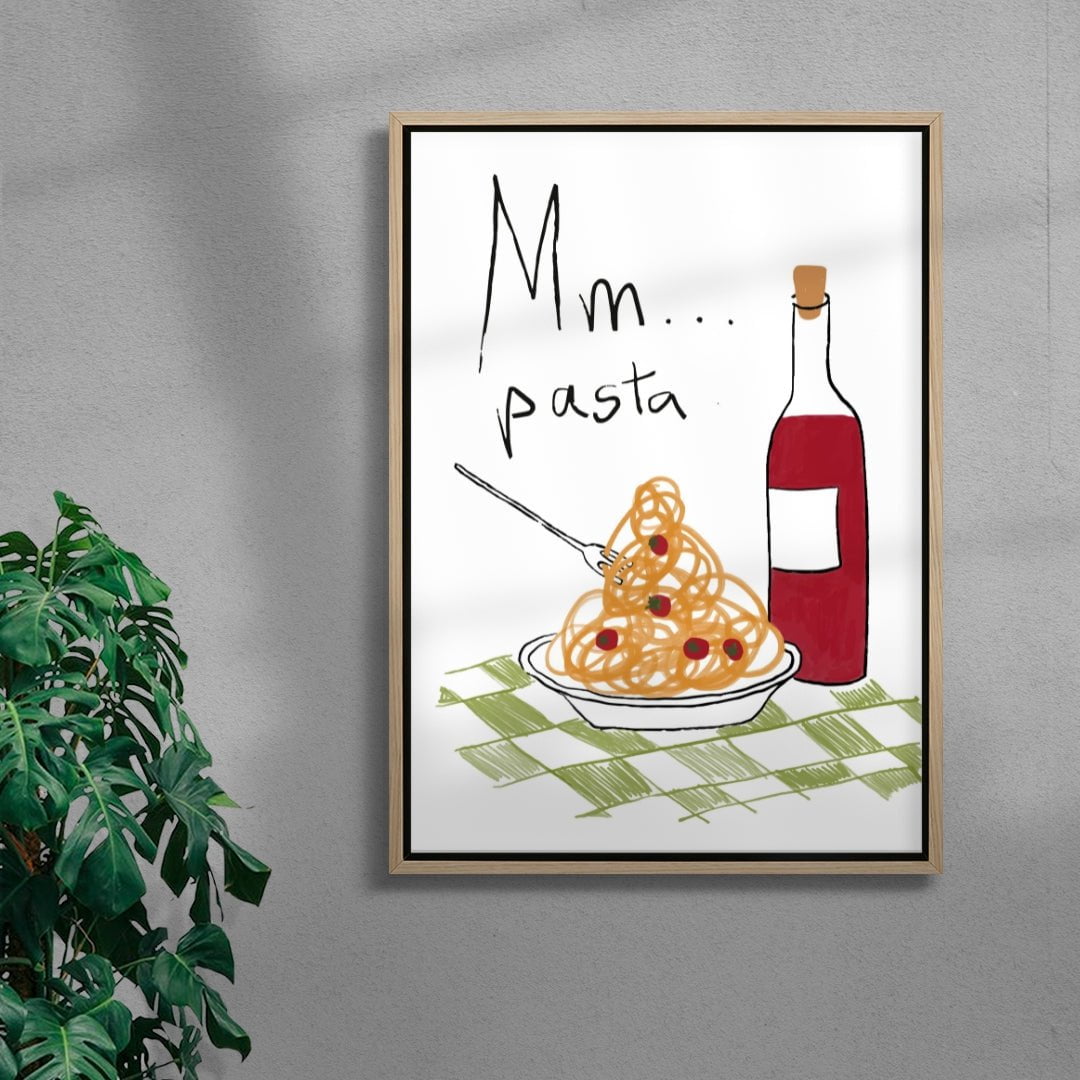 Mm Pasta contemporary wall art print by DROOL Collective - sold by DROOL