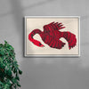 Bird In Red contemporary wall art print by Kwonny - sold by DROOL