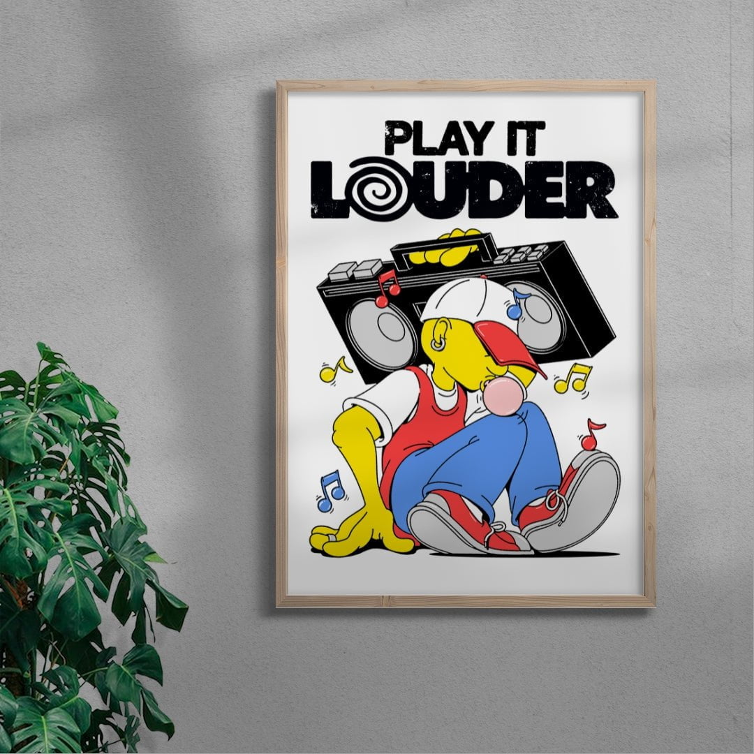 Play It Louder! contemporary wall art print by Pointless Illustrations / James Lacey - sold by DROOL