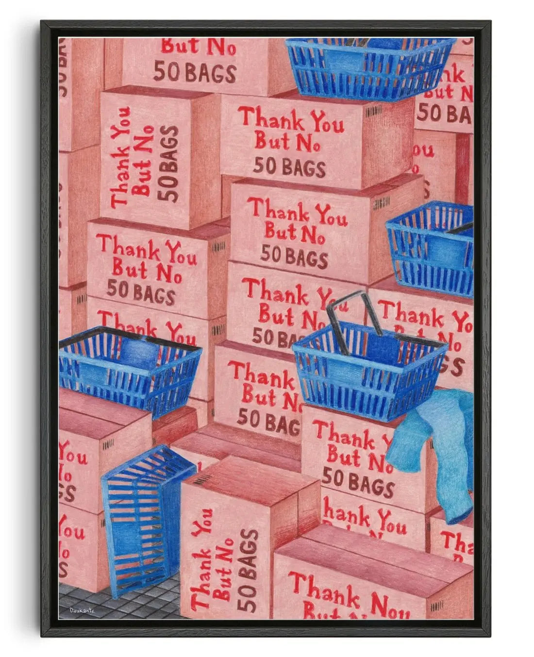 Thank You But No. 50 Bags contemporary wall art print by Daukantė - sold by DROOL