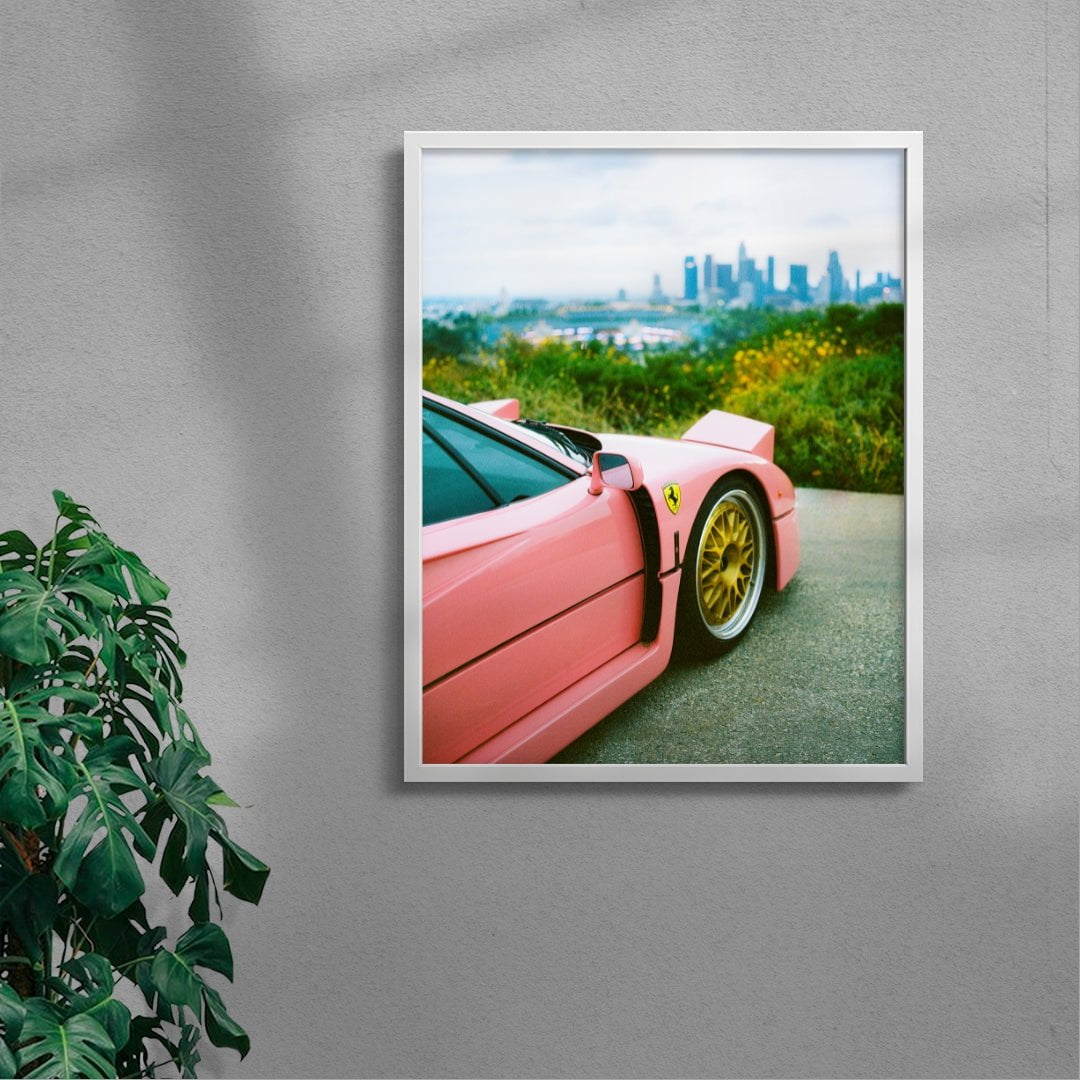 Pink F40 contemporary wall art print by 6.tiff - sold by DROOL