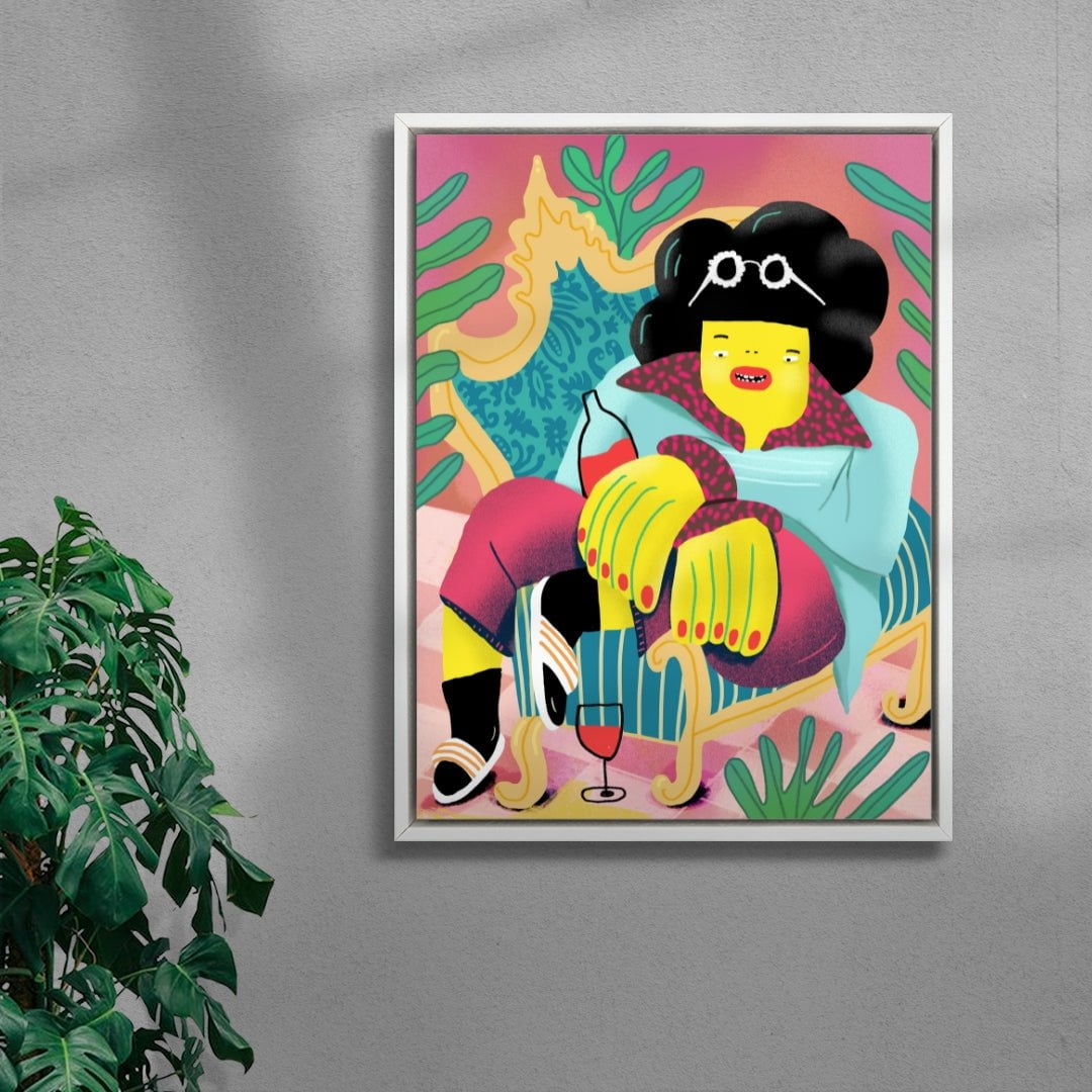 Wine Time 2 contemporary wall art print by Nina Bachmann - sold by DROOL