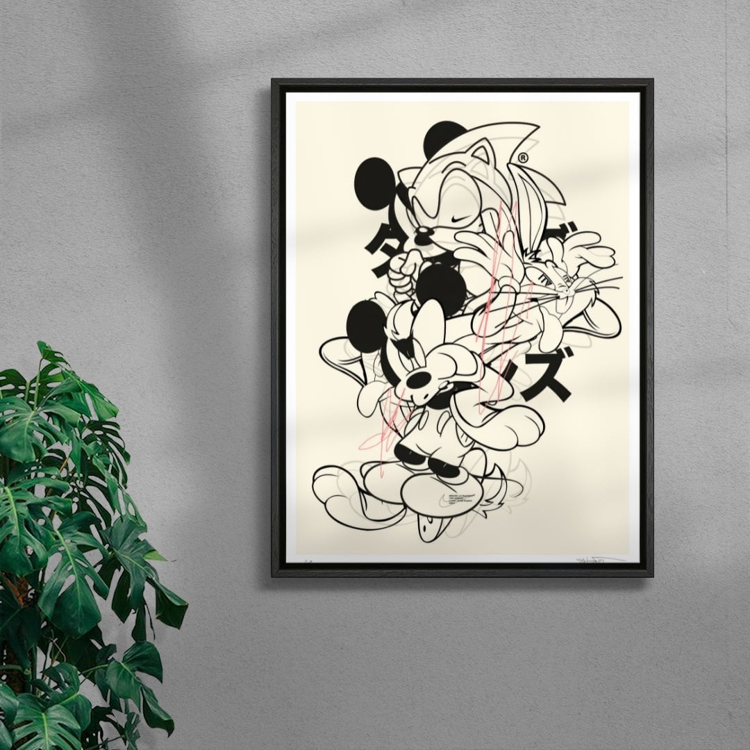 SEGA SAGA contemporary wall art print by DINES© - sold by DROOL
