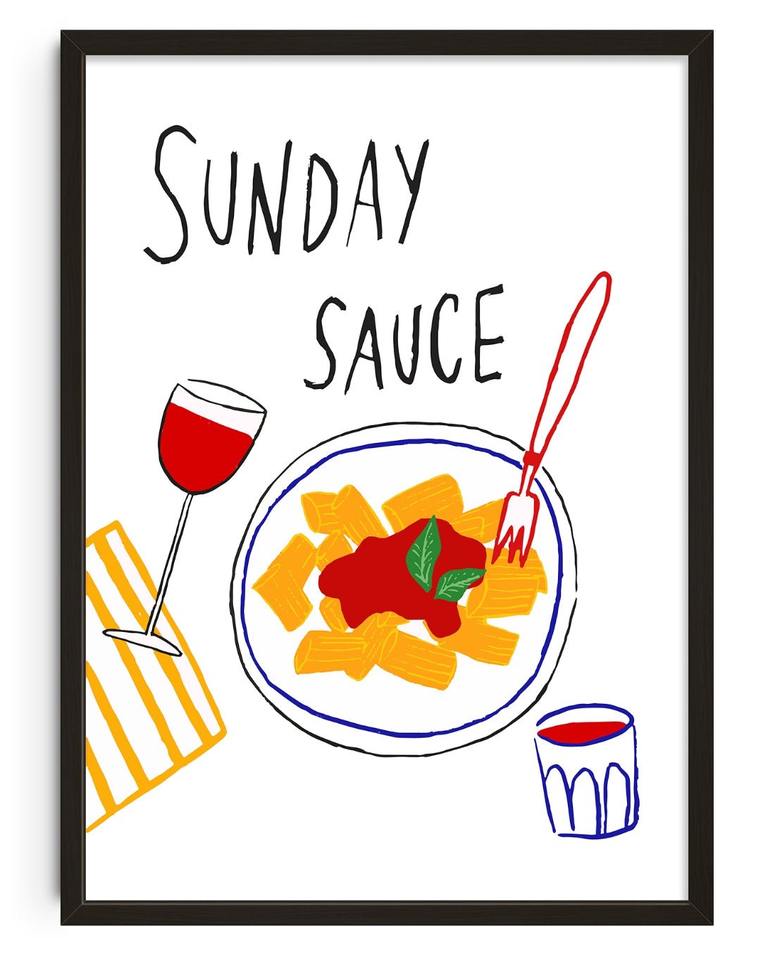 Sunday Sauce contemporary wall art print by DROOL Collective - sold by DROOL