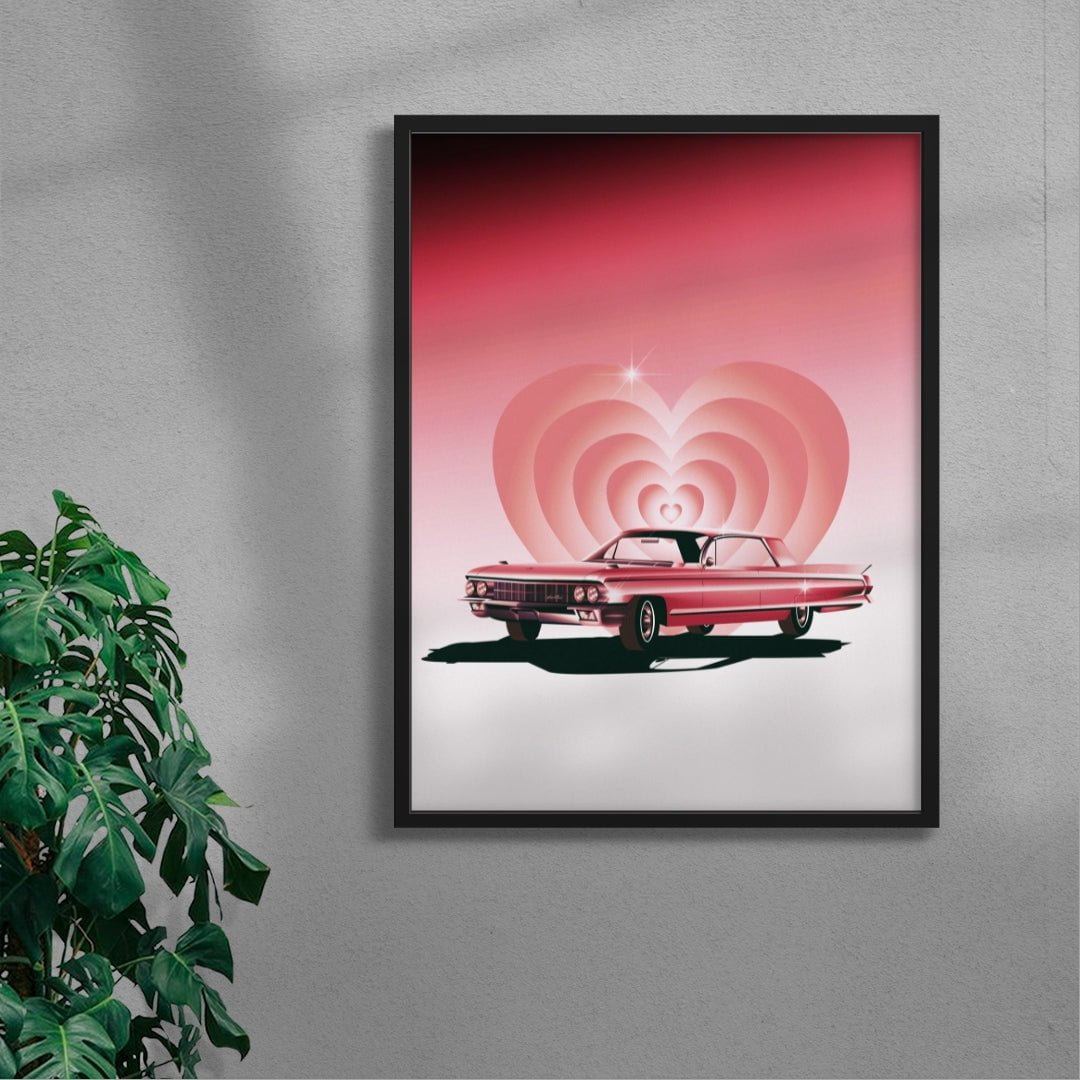 Pink Ride contemporary wall art print by Paulina Almira - sold by DROOL