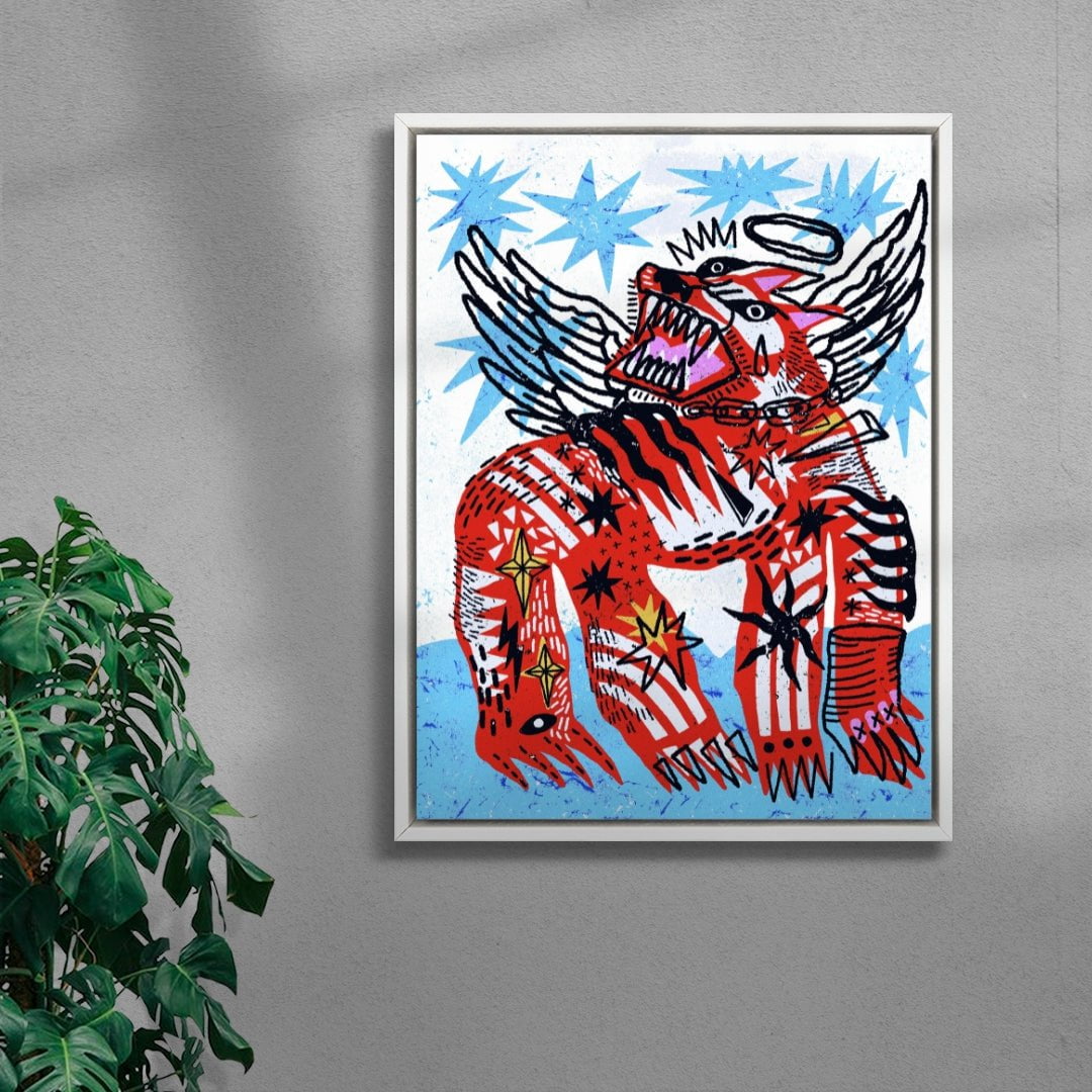 All Dogs Go To Heaven contemporary wall art print by Kwonny - sold by DROOL