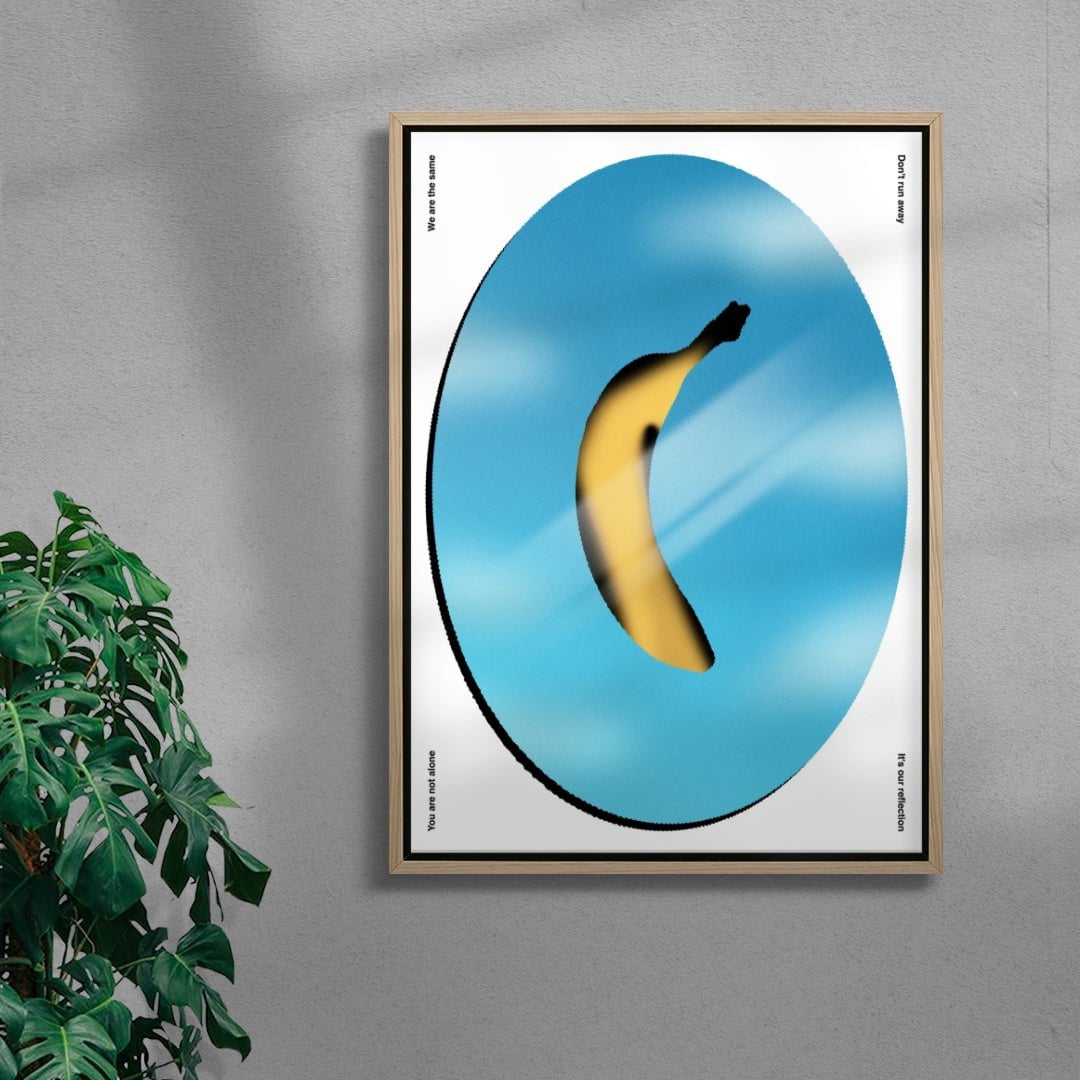 Banana contemporary wall art print by Jorge Santos - sold by DROOL