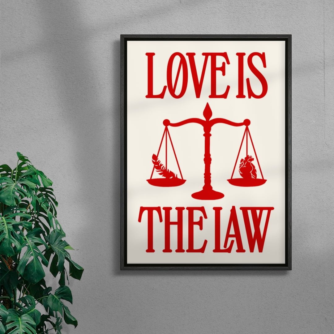 Love is the Law contemporary wall art print by Utsav Verma - sold by DROOL