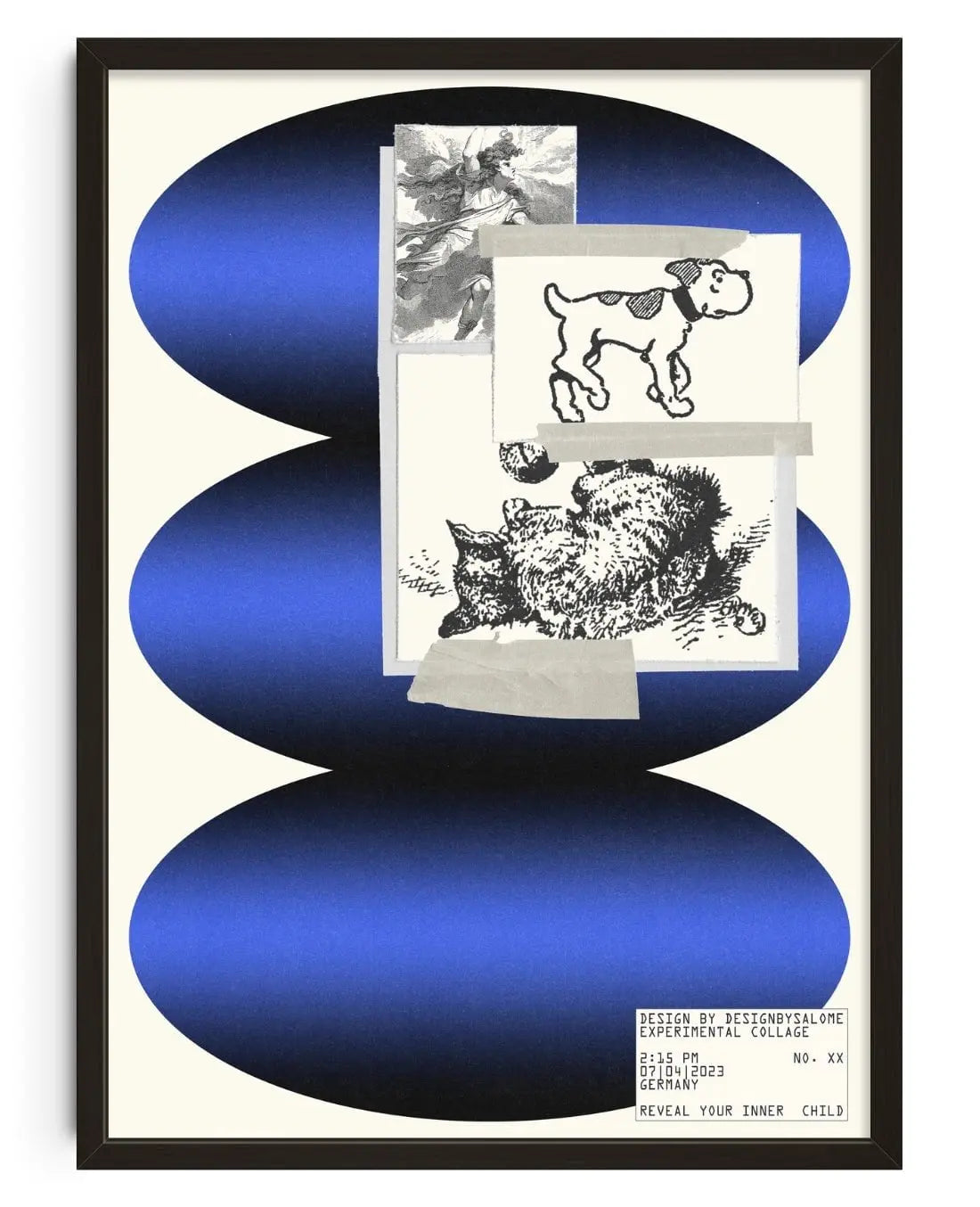 Inner Child Blue contemporary wall art print by Salome Frenzel - sold by DROOL