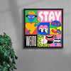 Stay weird contemporary wall art print by Ovcharka - sold by DROOL