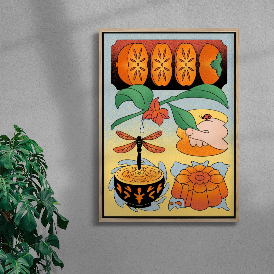 Persimmon Dreams contemporary wall art print by Erica Lee - sold by DROOL