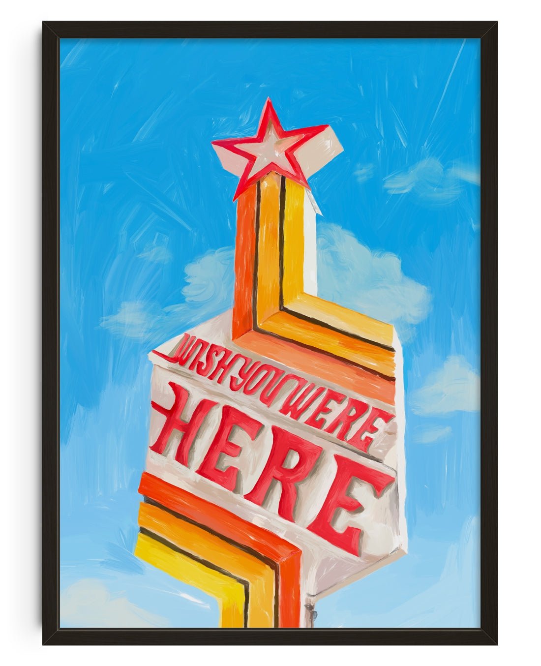 Wish You Were Here contemporary wall art print by Laurie Campbell - sold by DROOL