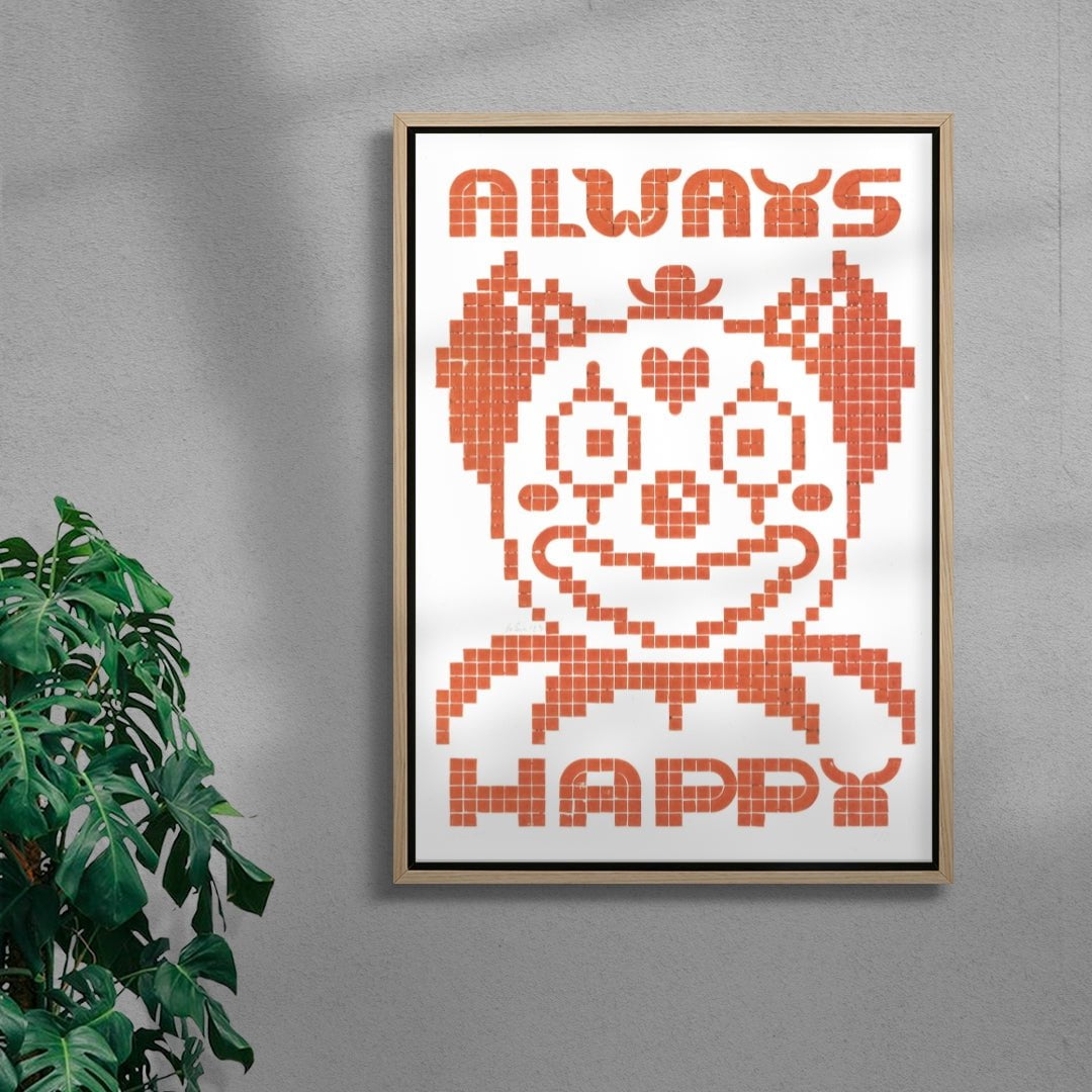 Always Happy contemporary wall art print by Eric Schwarz - sold by DROOL