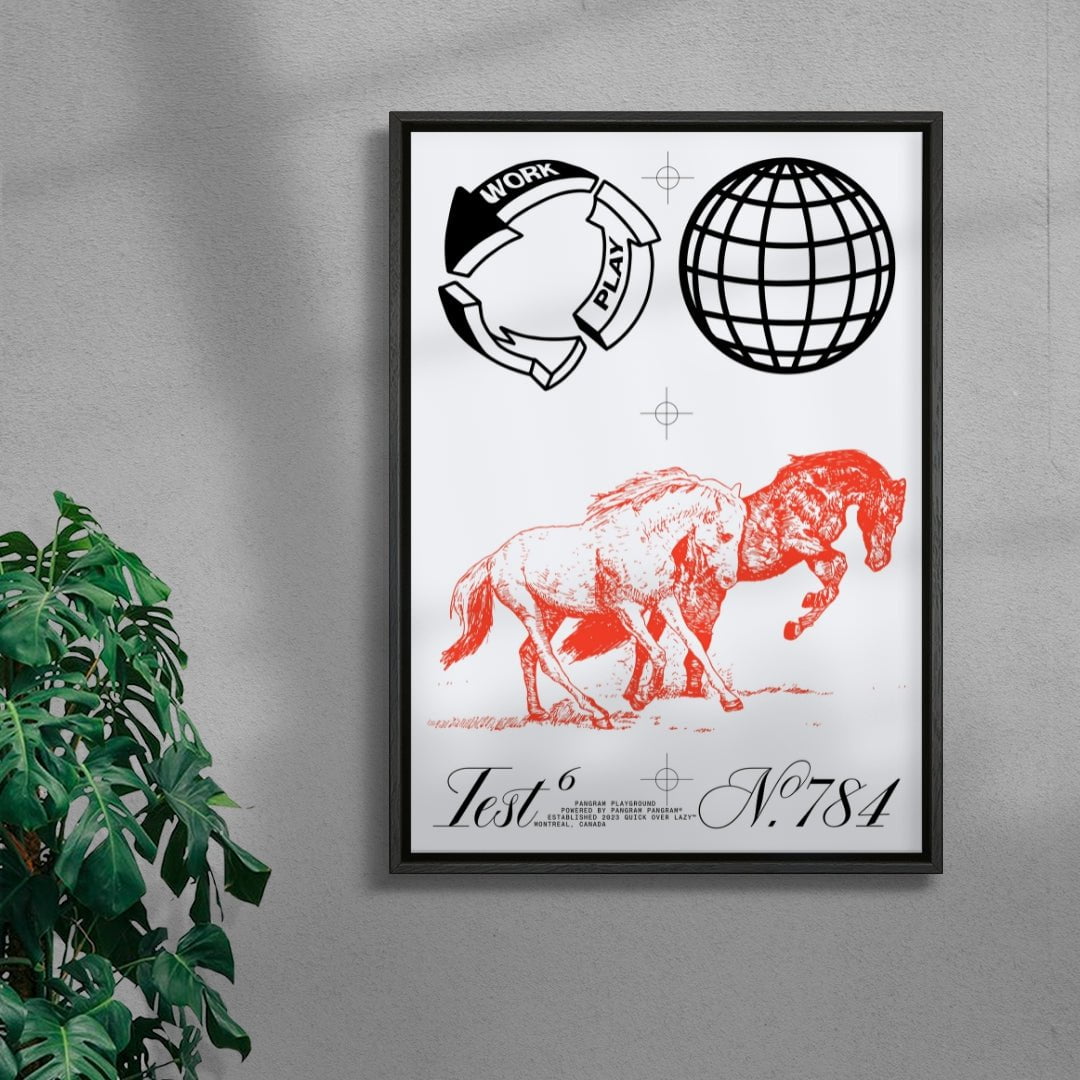 Work Play Balance contemporary wall art print by Pangram Pangram Foundry - sold by DROOL