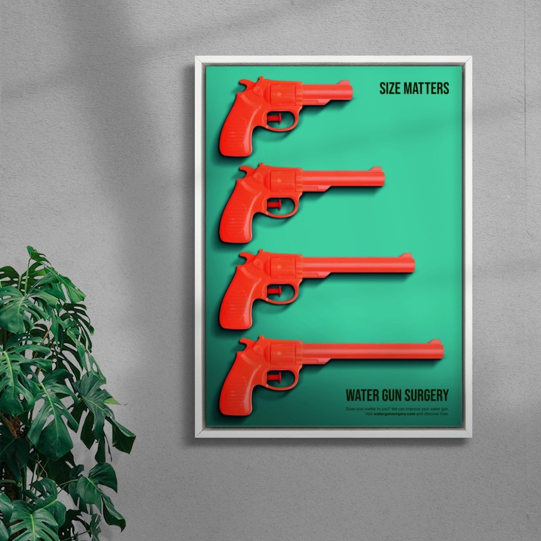 Size Matters contemporary wall art print by Mario Carpe - sold by DROOL