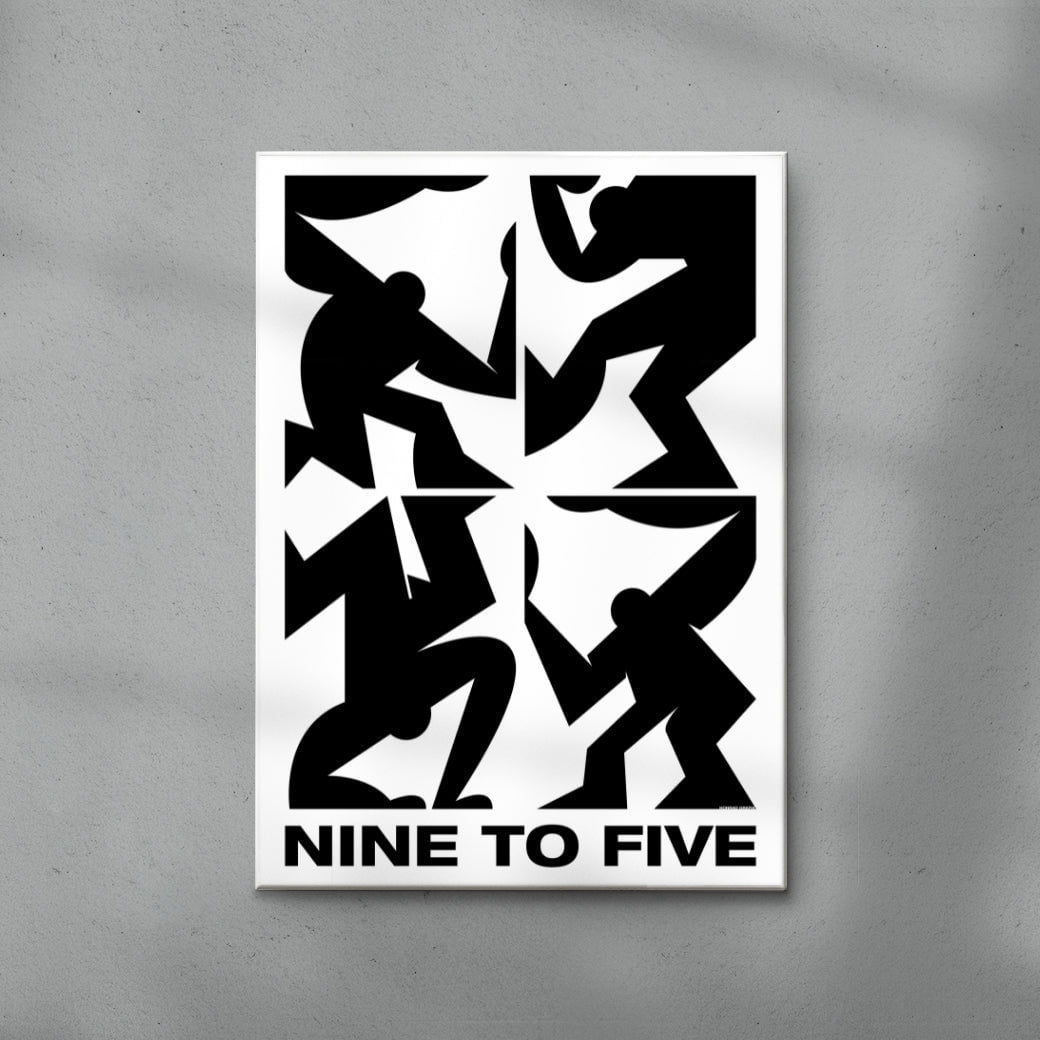 NINE TO FIVE contemporary wall art print by Konrad Grafik - sold by DROOL