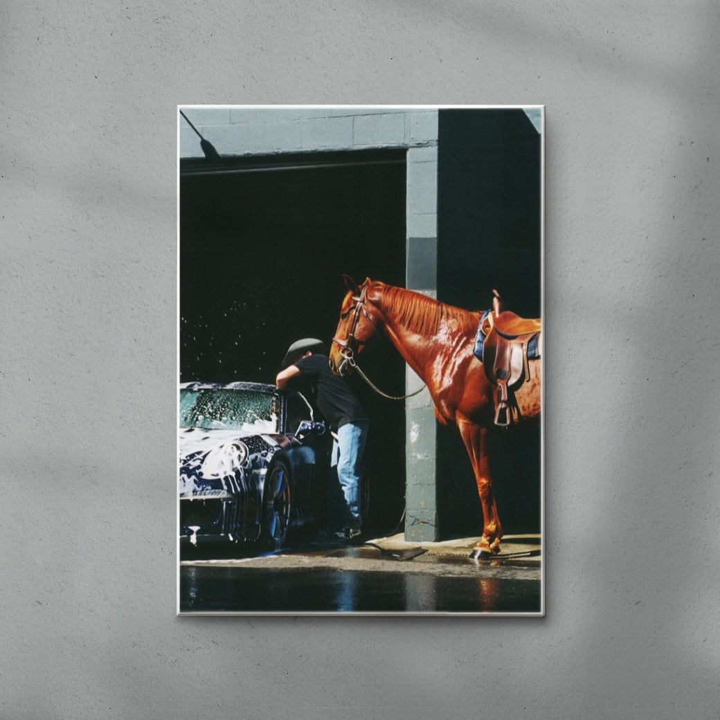 HORSEWASHING contemporary wall art print by Ces XC - sold by DROOL