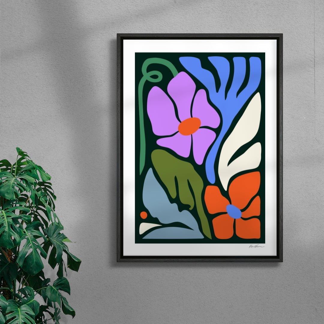 La Décision de la fleur contemporary wall art print by Kim Van Vuuren - sold by DROOL
