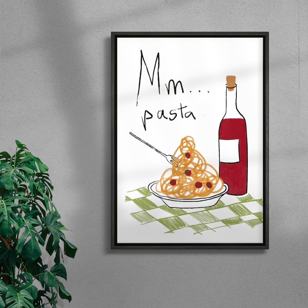 Mm Pasta contemporary wall art print by DROOL Collective - sold by DROOL