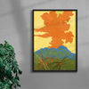 Orange Volcano contemporary wall art print by Lily Kong - sold by DROOL