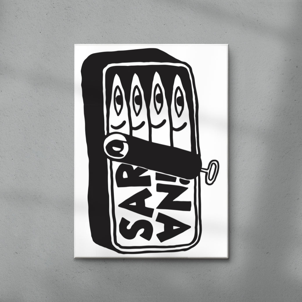 Sardina contemporary wall art print by Max Blackmore - sold by DROOL