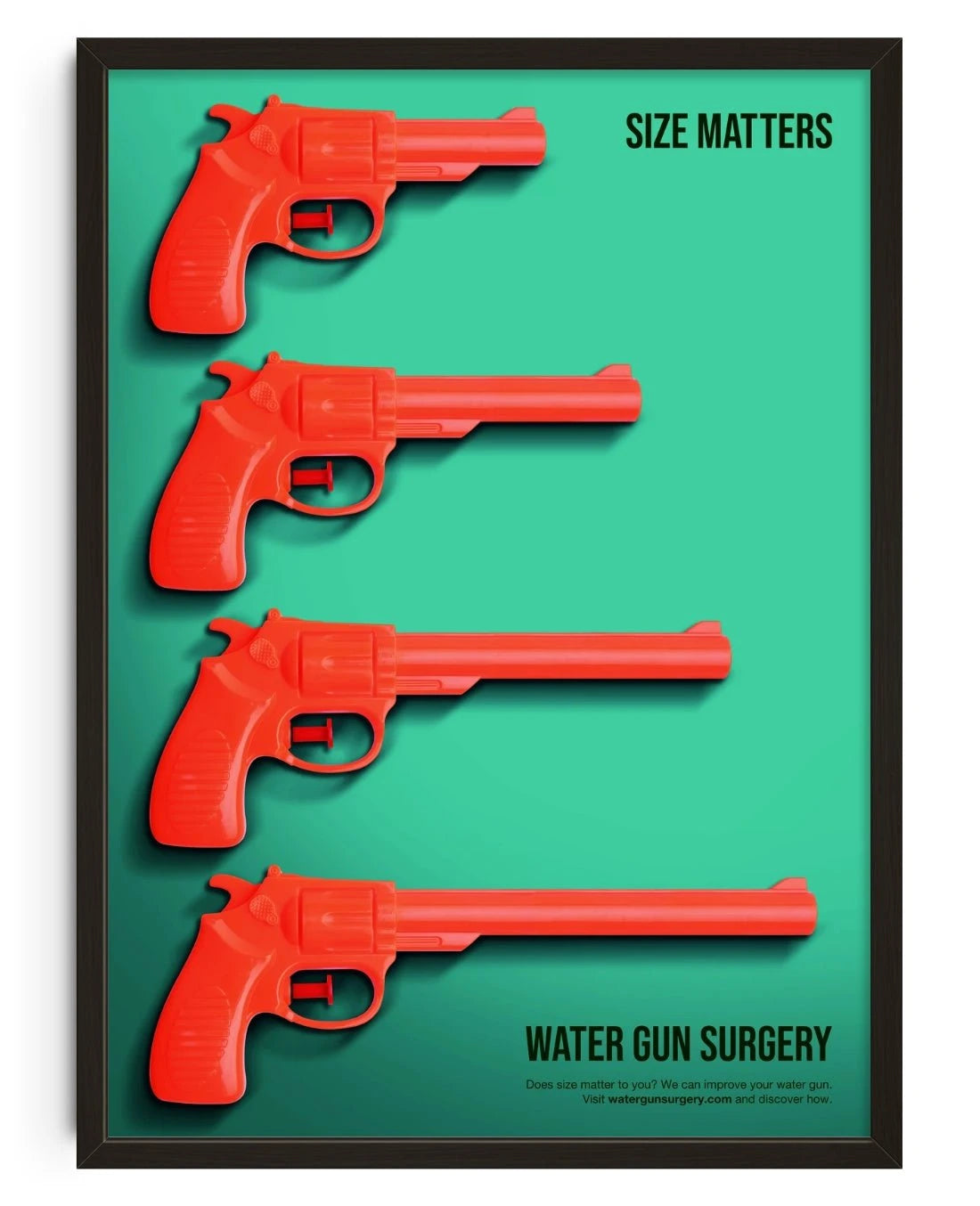 Size Matters contemporary wall art print by Mario Carpe - sold by DROOL