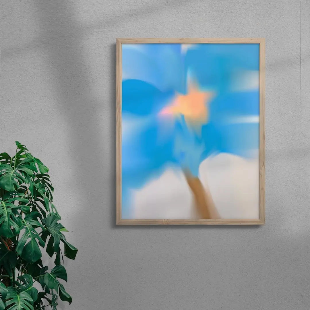 Blue Flower contemporary wall art print by Federico Sánchez - sold by DROOL