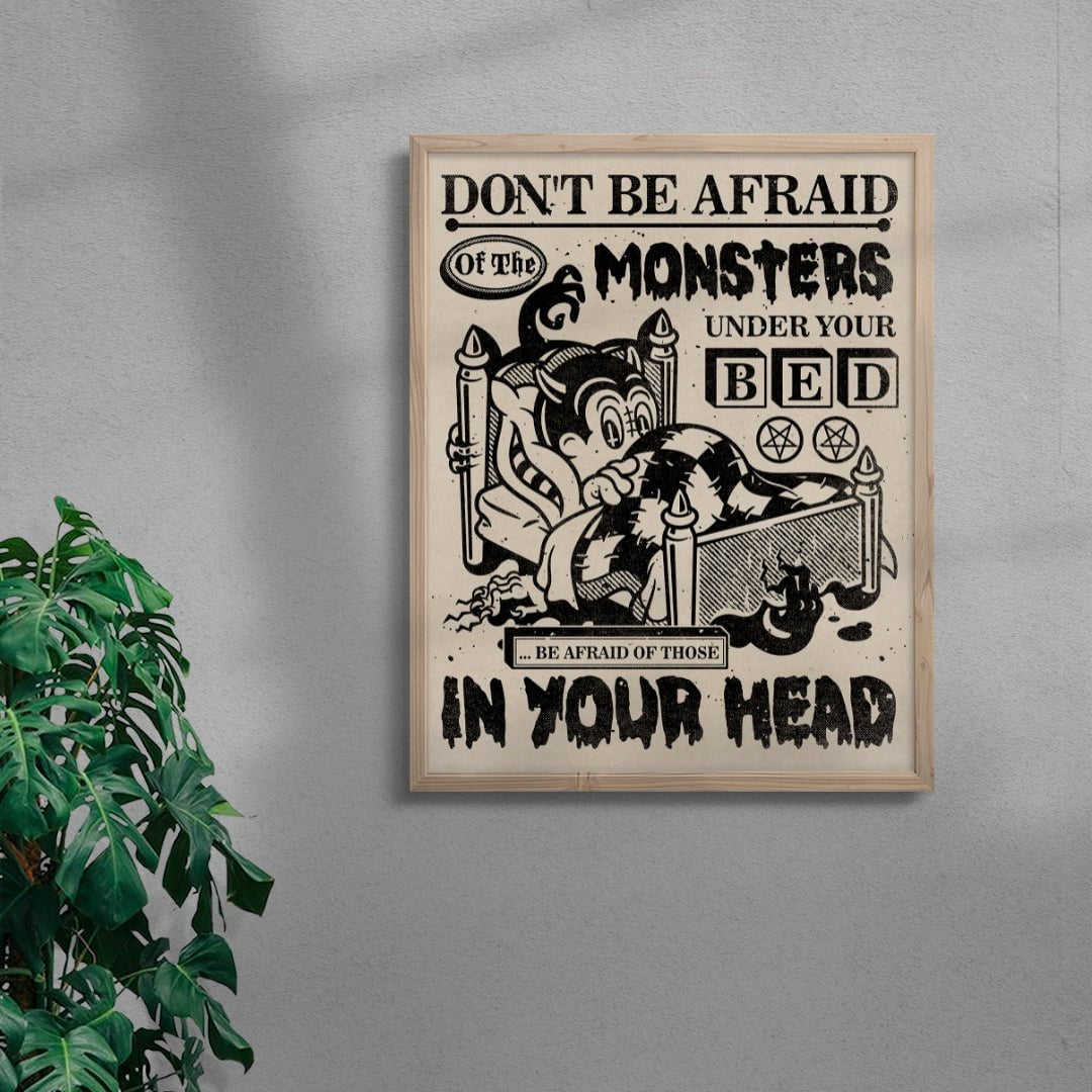 Monsters In Your Head contemporary wall art print by Laserblazt - sold by DROOL