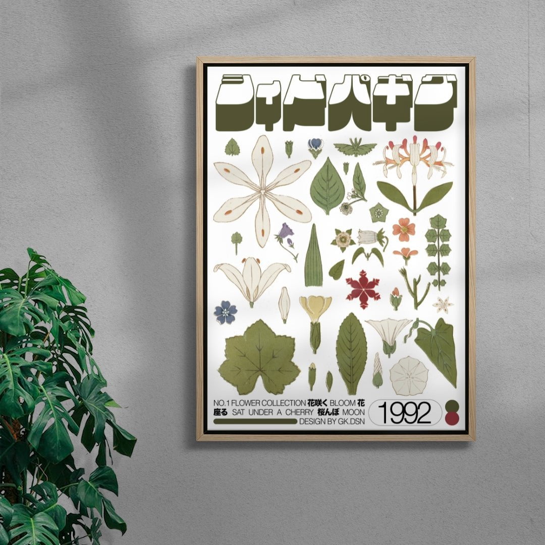 Flower Collage contemporary wall art print by George Kempster - sold by DROOL