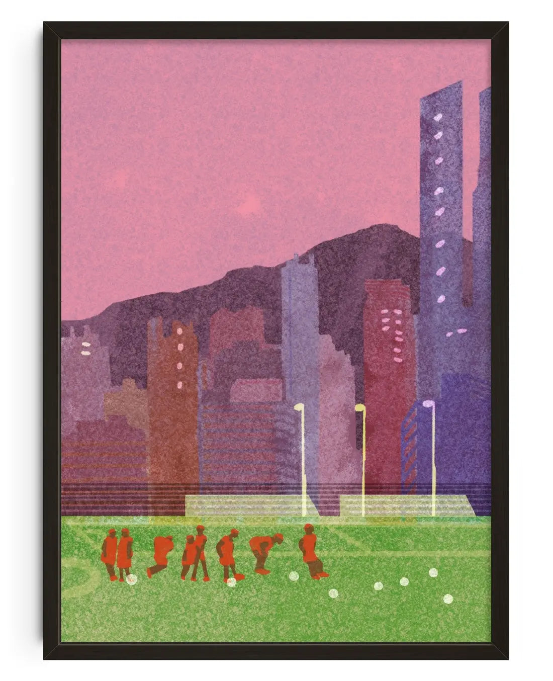 Football pitch, Hong Kong contemporary art print by Lily Kong - sold by DROOL