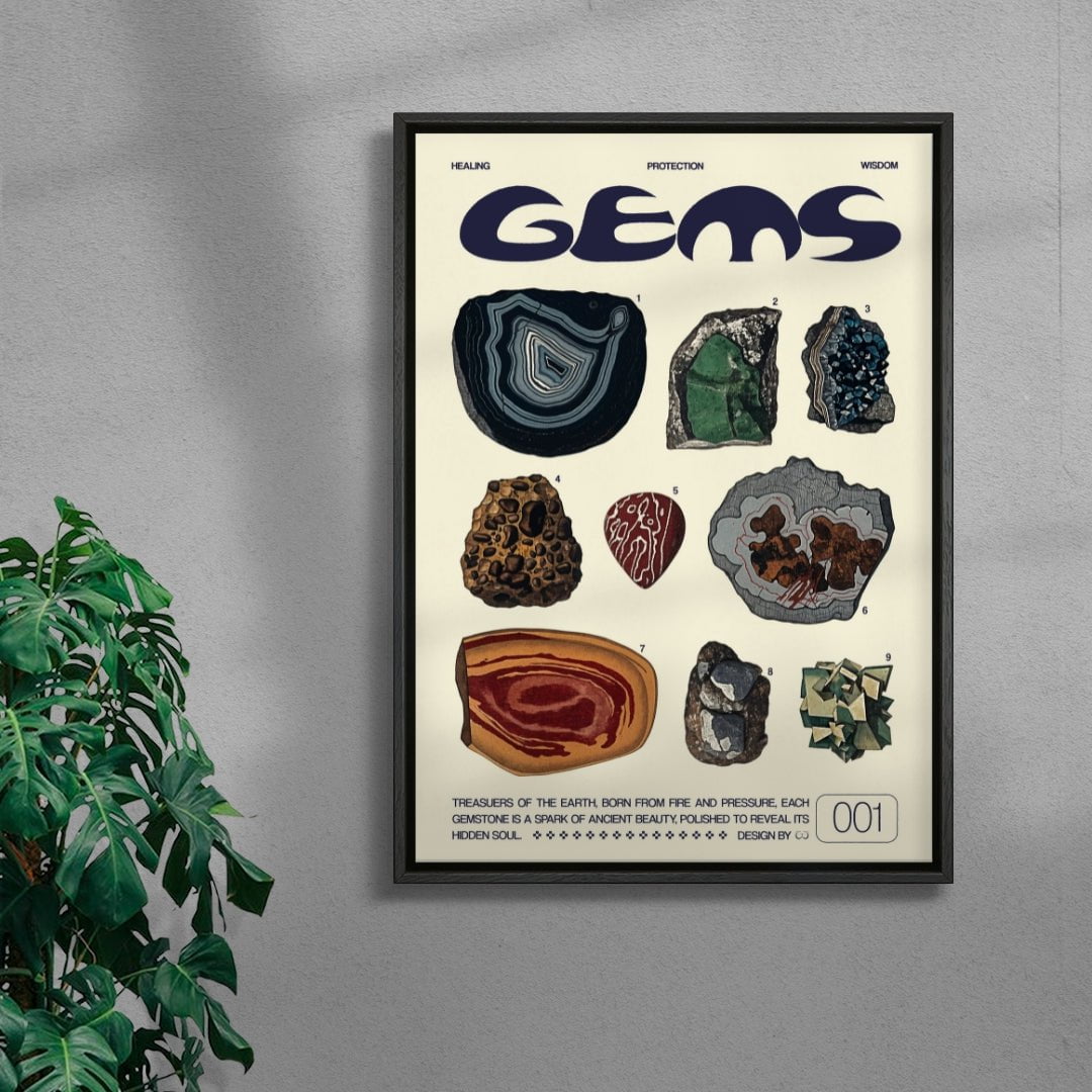 Gems contemporary wall art print by Coveposter - sold by DROOL