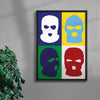 Balaclava contemporary wall art print by Max Blackmore - sold by DROOL