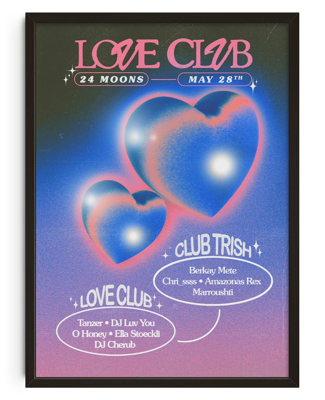 Love Club at 24 Moons contemporary wall art print by Rowena Lloyd - sold by DROOL