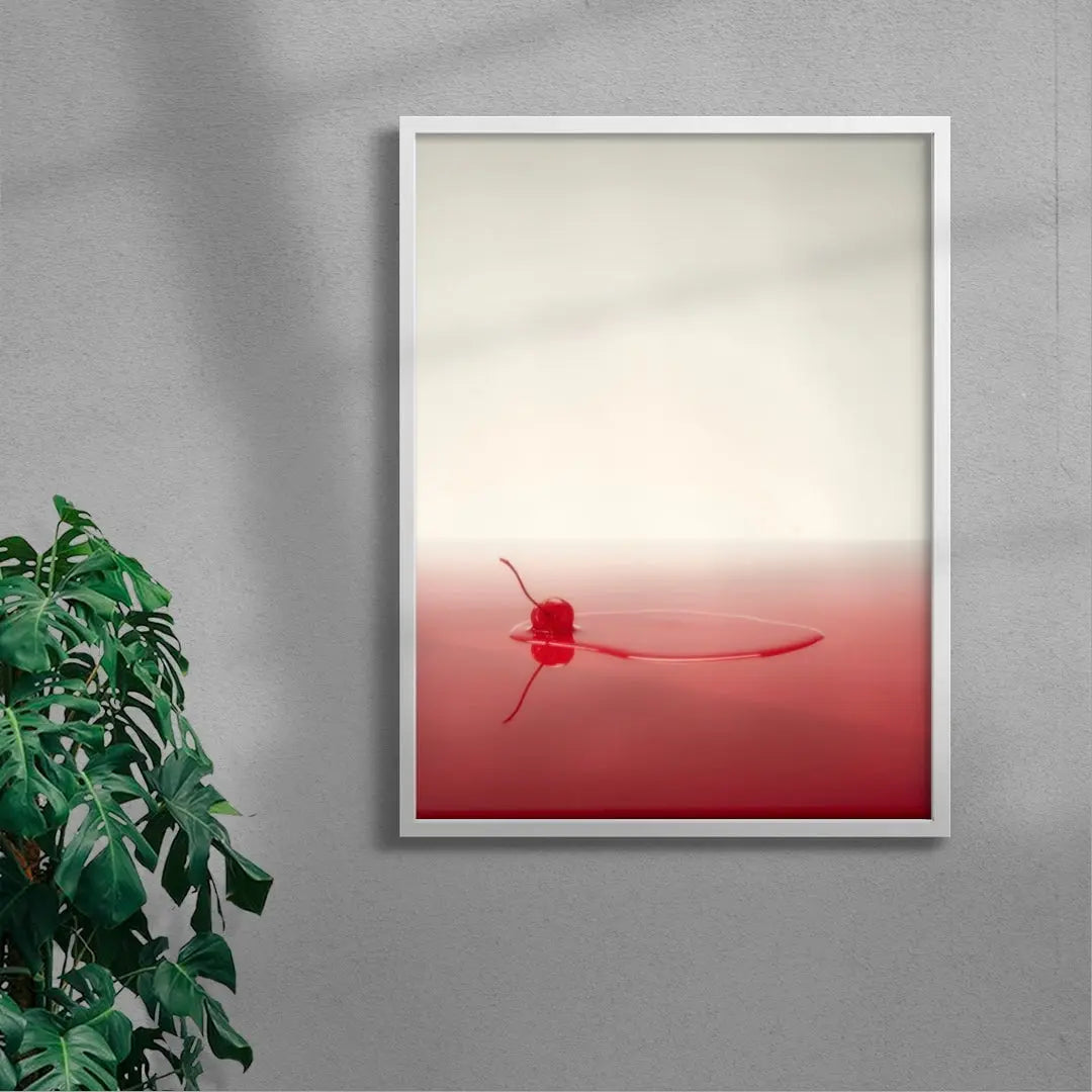 Cherry Spill contemporary wall art print by Sian Fay Kerr - sold by DROOL