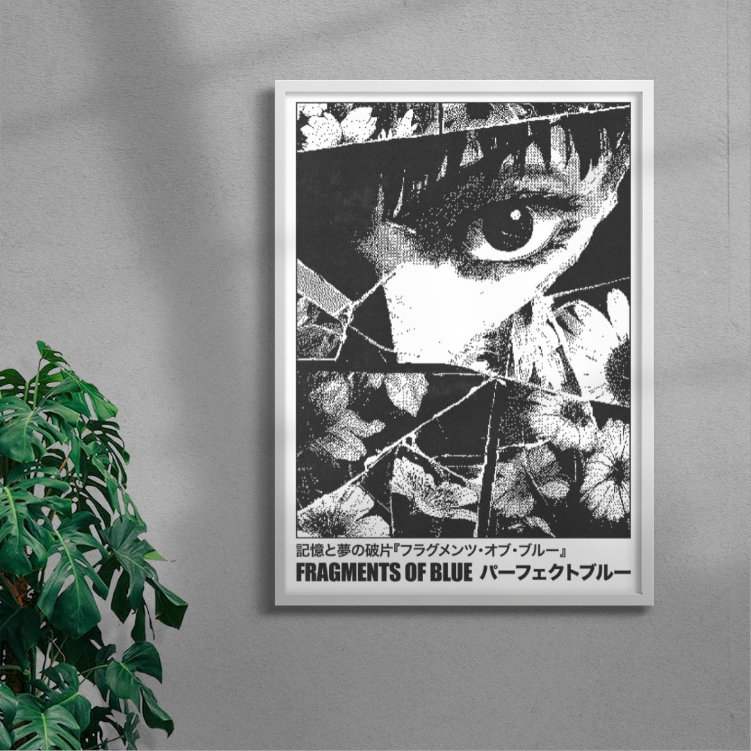 Fragments of Blue contemporary wall art print by Todd Pham - sold by DROOL