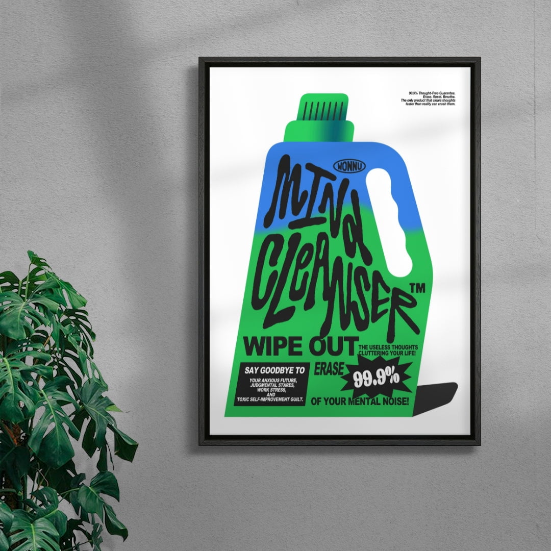 Mind Cleanser contemporary wall art print by Wonnu - sold by DROOL