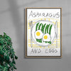 Asparagus & Eggs contemporary wall art print by DROOL Collective - sold by DROOL