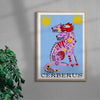 Cerberus In Pink And Blue contemporary wall art print by Kwonny - sold by DROOL