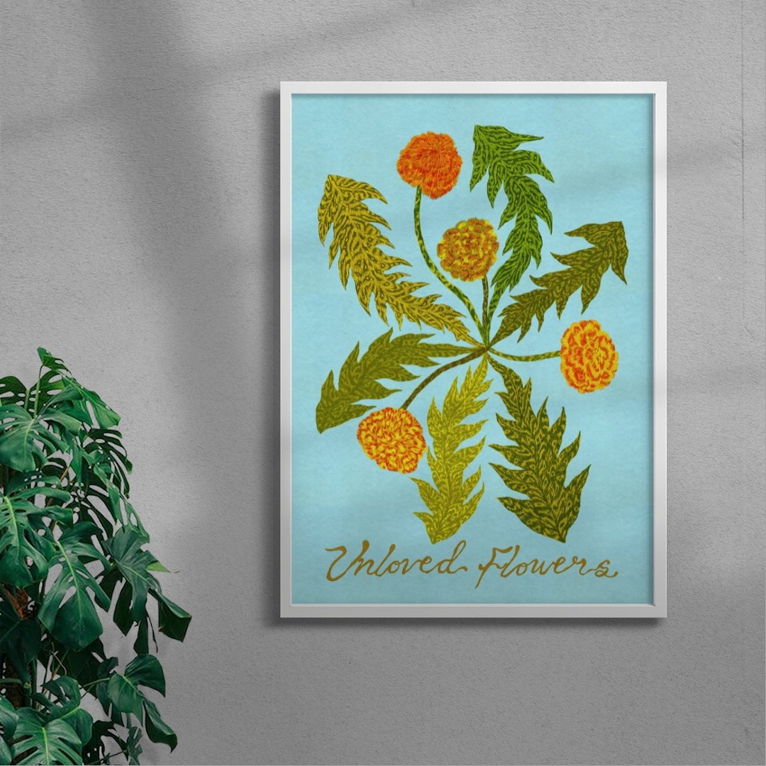 Unloved Flowers contemporary wall art print by Kwonny - sold by DROOL
