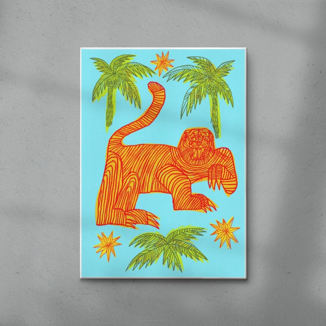 Le Tigre contemporary wall art print by Kwonny - sold by DROOL