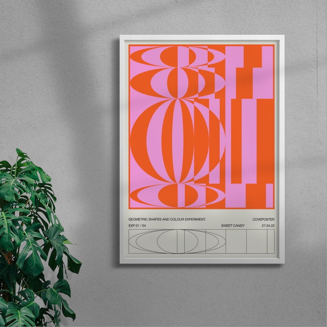 Geometric Sweet Candy contemporary wall art print by Coveposter - sold by DROOL