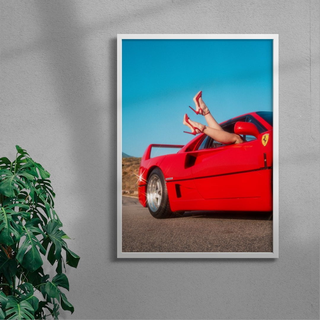 F40 Heels and Wheels contemporary wall art print by Deston Isas - sold by DROOL