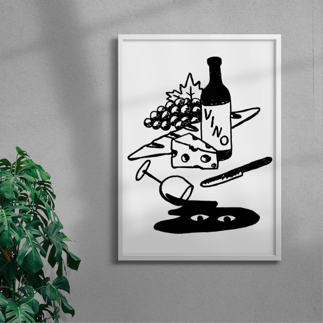 MAS VINO 2 contemporary wall art print by Max Blackmore - sold by DROOL